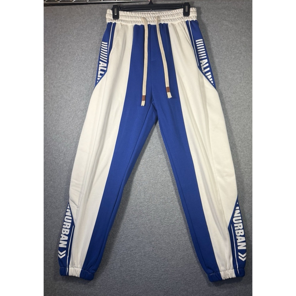 Gurbaks Sweatpants Size M Blue White Drawstring Joggers